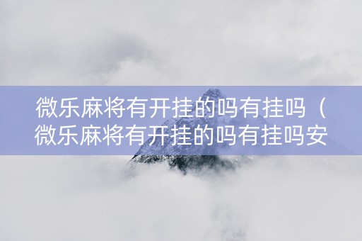 微乐麻将有开挂的吗有挂吗（微乐麻将有开挂的吗有挂吗安全吗）