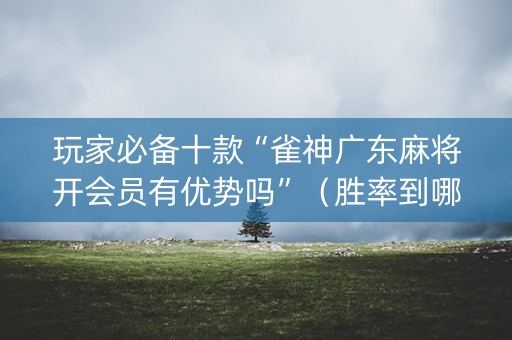 玩家必备十款“雀神广东麻将开会员有优势吗”（胜率到哪调)