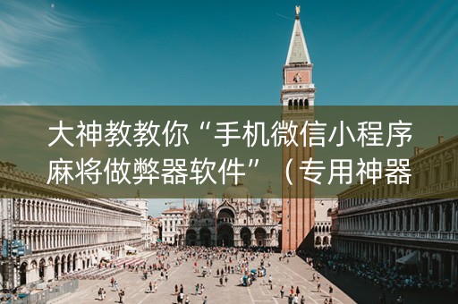 大神教教你“手机微信小程序麻将做弊器软件”（专用神器下载)