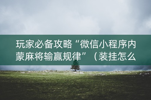 玩家必备攻略“微信小程序内蒙麻将输赢规律”（装挂怎么安装)