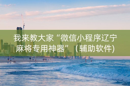 我来教大家“微信小程序辽宁麻将专用神器”（辅助软件)