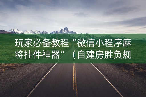 玩家必备教程“微信小程序麻将挂件神器”（自建房胜负规律)