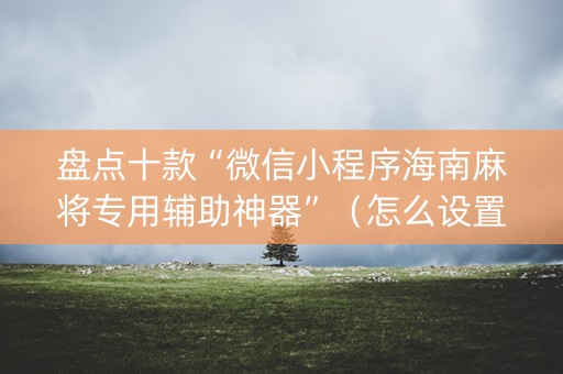 盘点十款“微信小程序海南麻将专用辅助神器”（怎么设置才能赢)