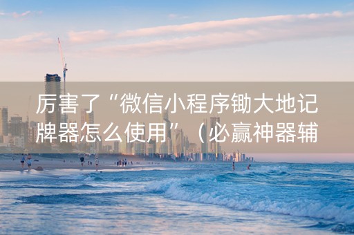 厉害了“微信小程序锄大地记牌器怎么使用”（必赢神器辅助器)