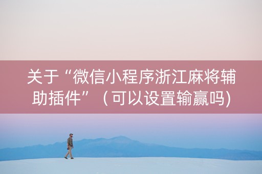 关于“微信小程序浙江麻将辅助插件”（可以设置输赢吗)