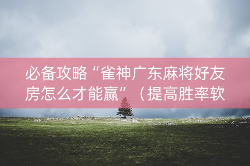 必备攻略“雀神广东麻将好友房怎么才能赢”（提高胜率软件)