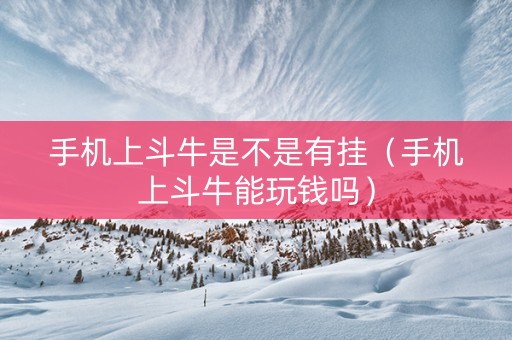 手机上斗牛是不是有挂（手机上斗牛能玩钱吗）