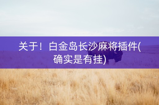 关于！白金岛长沙麻将插件(确实是有挂)