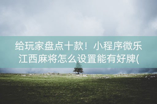 给玩家盘点十款！小程序微乐江西麻将怎么设置能有好牌(揭秘微信里插件免费)