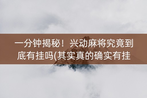 一分钟揭秘！兴动麻将究竟到底有挂吗(其实真的确实有挂)