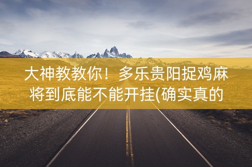 大神教教你！多乐贵阳捉鸡麻将到底能不能开挂(确实真的有挂)