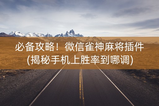 必备攻略！微信雀神麻将插件(揭秘手机上胜率到哪调)