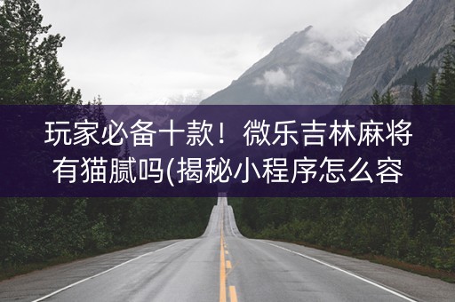 玩家必备十款！微乐吉林麻将有猫腻吗(揭秘小程序怎么容易赢)