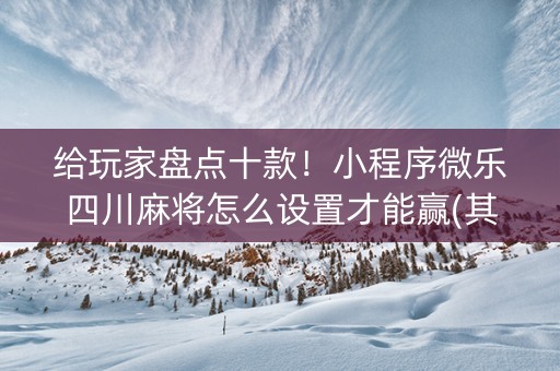 给玩家盘点十款！小程序微乐四川麻将怎么设置才能赢(其实真的有挂)
