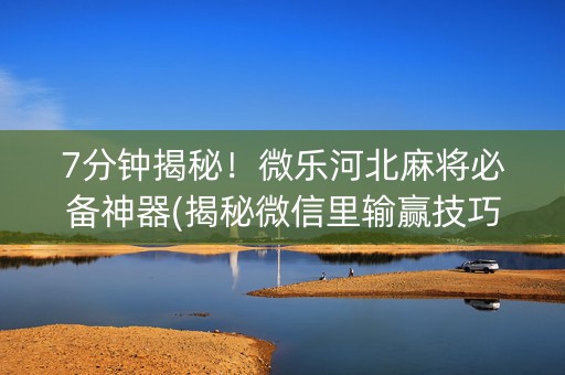 7分钟揭秘！微乐河北麻将必备神器(揭秘微信里输赢技巧)