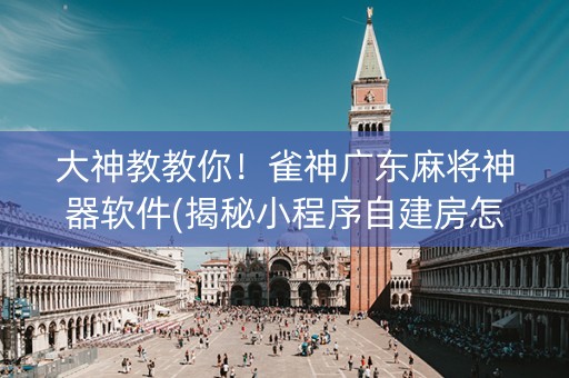 大神教教你！雀神广东麻将神器软件(揭秘小程序自建房怎么赢)
