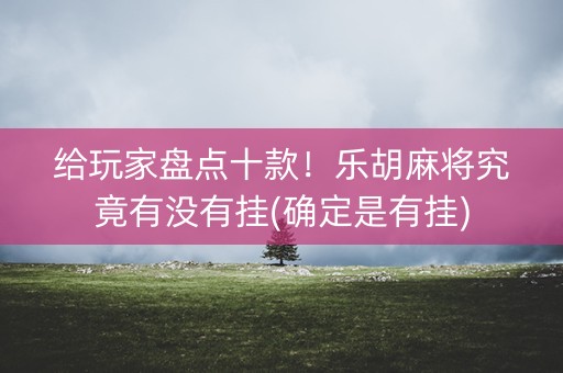 给玩家盘点十款！乐胡麻将究竟有没有挂(确定是有挂)