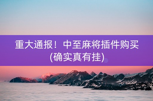 重大通报！中至麻将插件购买(确实真有挂)