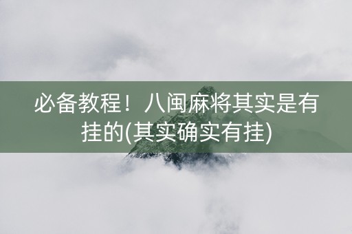 必备教程！八闽麻将其实是有挂的(其实确实有挂)