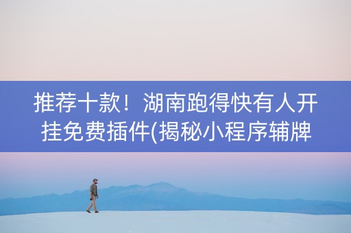 推荐十款！湖南跑得快有人开挂免费插件(揭秘小程序辅牌器)