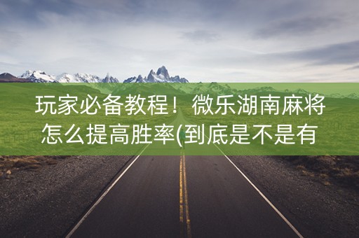 玩家必备教程！微乐湖南麻将怎么提高胜率(到底是不是有挂)