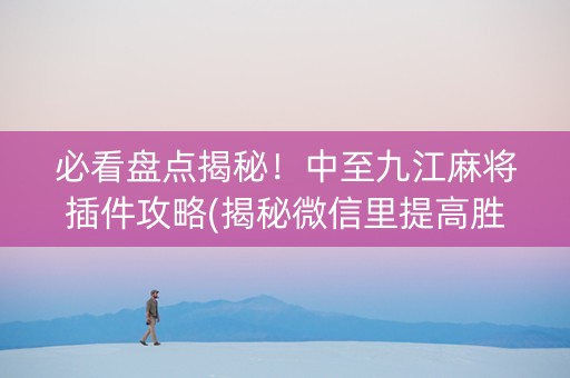 必看盘点揭秘！中至九江麻将插件攻略(揭秘微信里提高胜率)