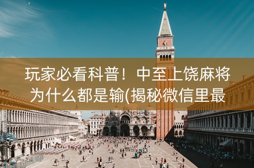 玩家必看科普！中至上饶麻将为什么都是输(揭秘微信里最新神器下载)