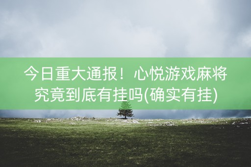 今日重大通报！心悦游戏麻将究竟到底有挂吗(确实有挂)