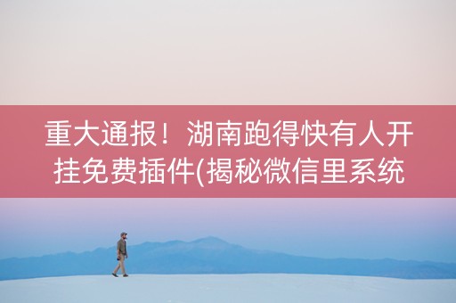 重大通报！湖南跑得快有人开挂免费插件(揭秘微信里系统发好牌)