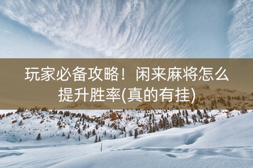 玩家必备攻略！闲来麻将怎么提升胜率(真的有挂)