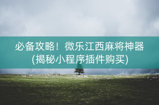 必备攻略！微乐江西麻将神器(揭秘小程序插件购买)