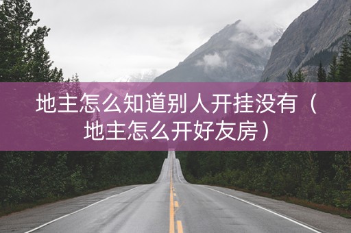 地主怎么知道别人开挂没有（地主怎么开好友房）