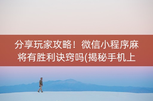 分享玩家攻略！微信小程序麻将有胜利诀窍吗(揭秘手机上赢牌技巧)