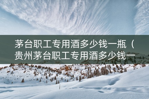 茅台职工专用酒多少钱一瓶（贵州茅台职工专用酒多少钱一瓶）
