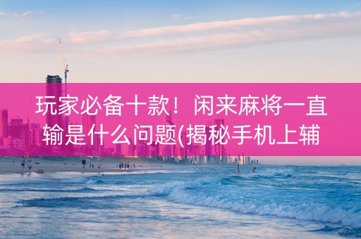 玩家必备十款！闲来麻将一直输是什么问题(揭秘手机上辅牌器)