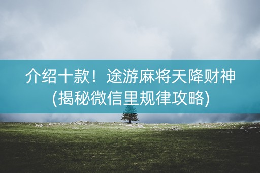 介绍十款！途游麻将天降财神(揭秘微信里规律攻略)