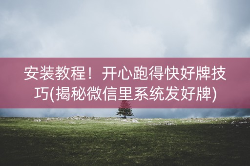 安装教程！开心跑得快好牌技巧(揭秘微信里系统发好牌)