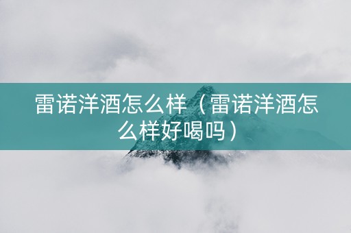 雷诺洋酒怎么样（雷诺洋酒怎么样好喝吗）