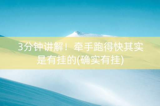 3分钟讲解！牵手跑得快其实是有挂的(确实有挂)