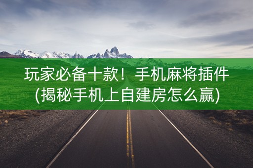 玩家必备十款！手机麻将插件(揭秘手机上自建房怎么赢)