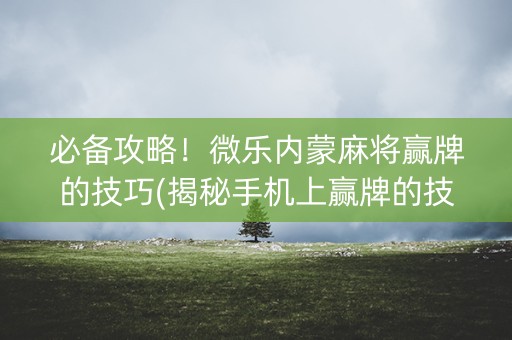 必备攻略！微乐内蒙麻将赢牌的技巧(揭秘手机上赢牌的技巧)