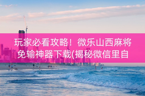 玩家必看攻略！微乐山西麻将免输神器下载(揭秘微信里自建房怎么赢)