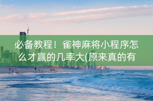 必备教程！雀神麻将小程序怎么才赢的几率大(原来真的有挂呢)