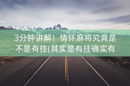 3分钟讲解！情怀麻将究竟是不是有挂(其实是有挂确实有挂)