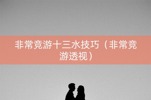 非常竞游十三水技巧（非常竞游透视）