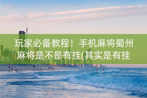 玩家必备教程！手机麻将蜀州麻将是不是有挂(其实是有挂确实有挂)
