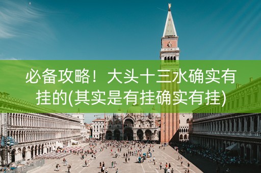 必备攻略！大头十三水确实有挂的(其实是有挂确实有挂)