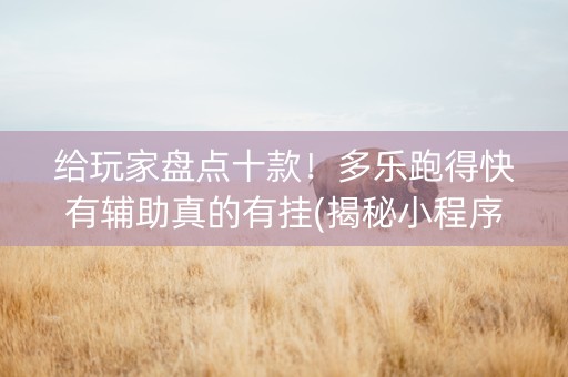 给玩家盘点十款！多乐跑得快有辅助真的有挂(揭秘小程序助赢神器购买)