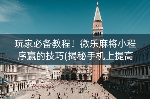 玩家必备教程！微乐麻将小程序赢的技巧(揭秘手机上提高胜率)