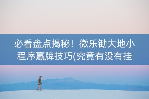 必看盘点揭秘！微乐锄大地小程序赢牌技巧(究竟有没有挂)